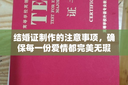 淮上结婚证制作的注意事项，确保每一份爱情都完美无瑕