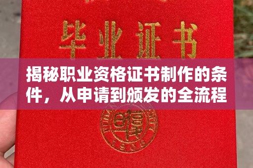 淮上揭秘职业资格证书制作的条件，从申请到颁发的全流程解析